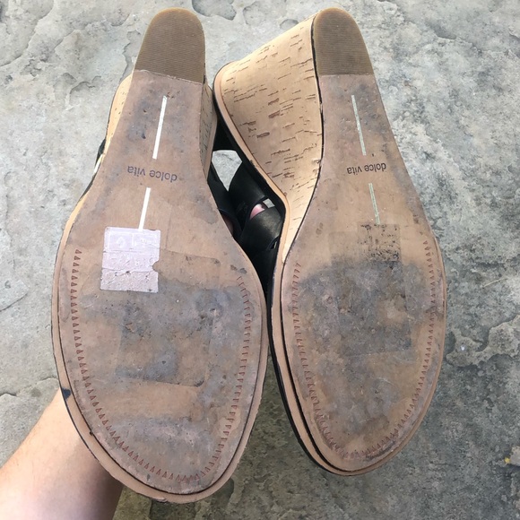 Dolce Vita Remie Black Strappy Wedge - Size 9.5 - Picture 8 of 8